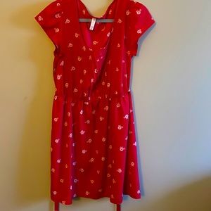 LIKE NEW Red dress with a fun bicycle print on It